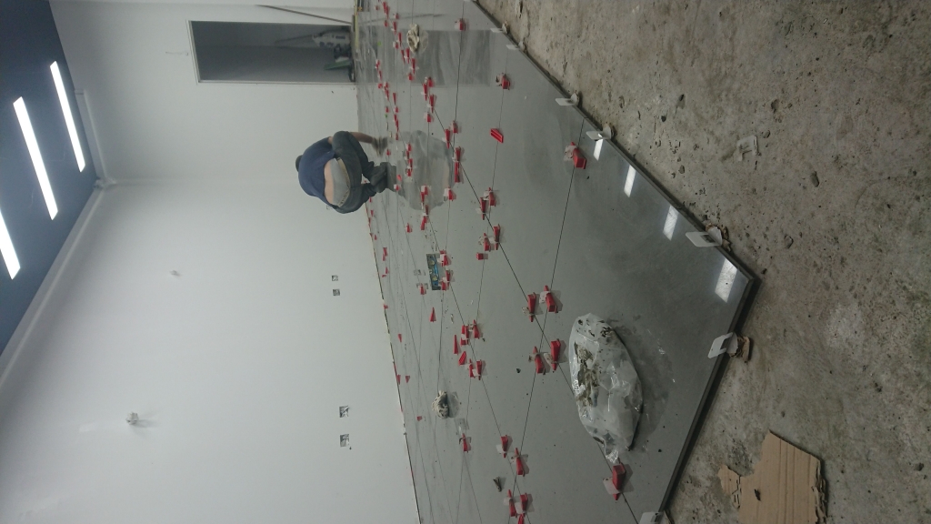 Completed commercial floor tiling project