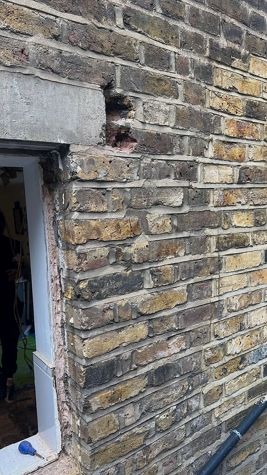 Brick opening formed for a Gulf Builder kitchen refurbishment