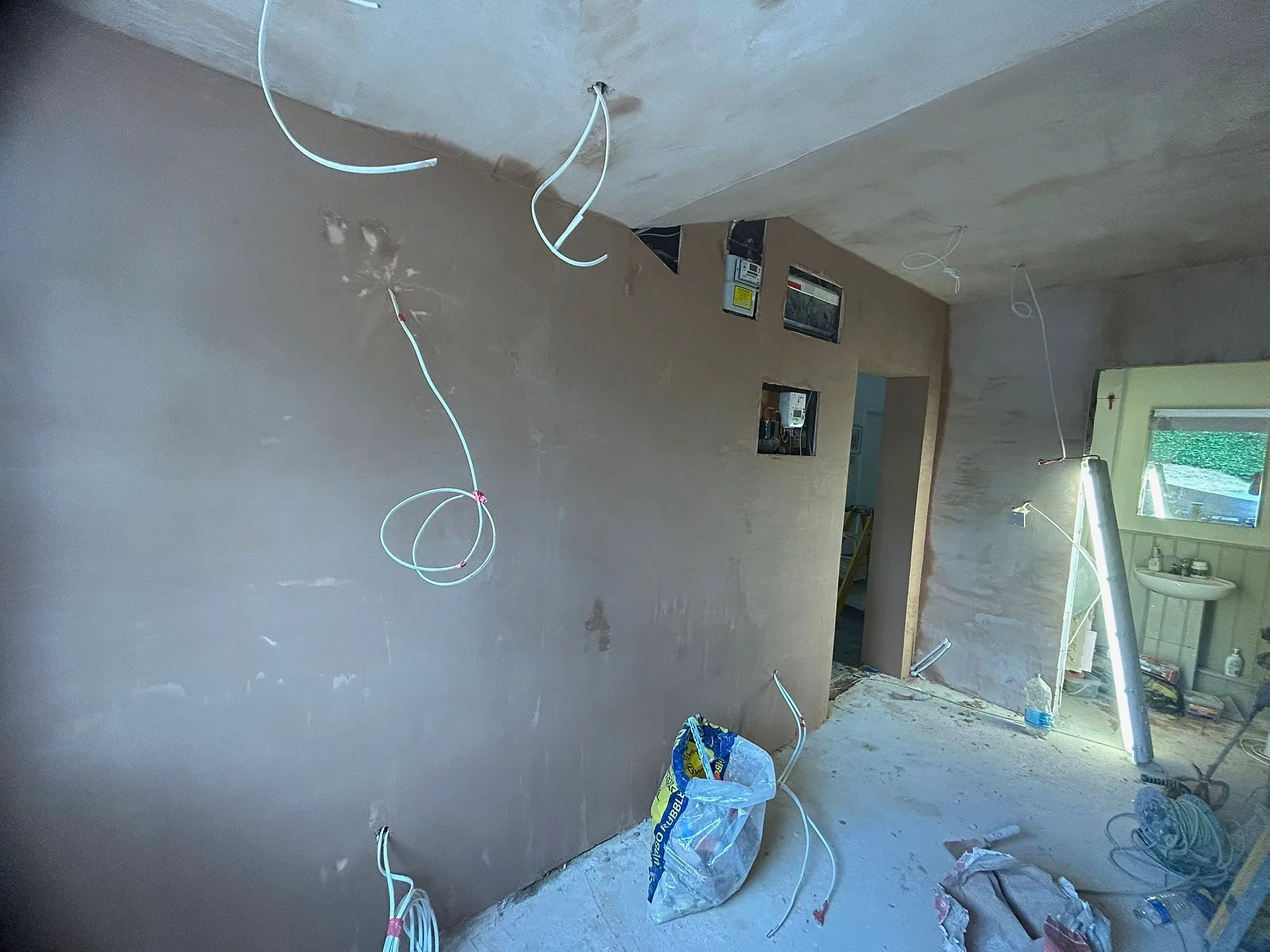 Fresh plasterwork inside a loft conversion by Gulf Builder