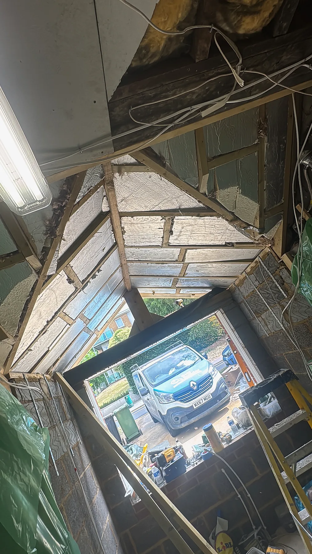 Existing roof space opened for a Gulf Builder loft conversion